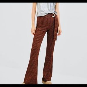 Zara Metallic Thread Flared Pants